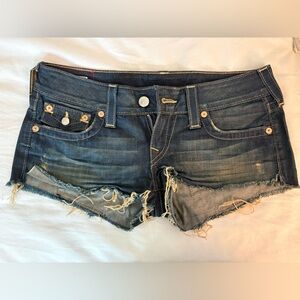 True Religion Dark Blue Frayed Women's Jeans